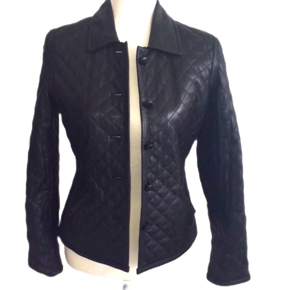 Reaction Kenneth Cole Quilted Leather Jacket Size S
